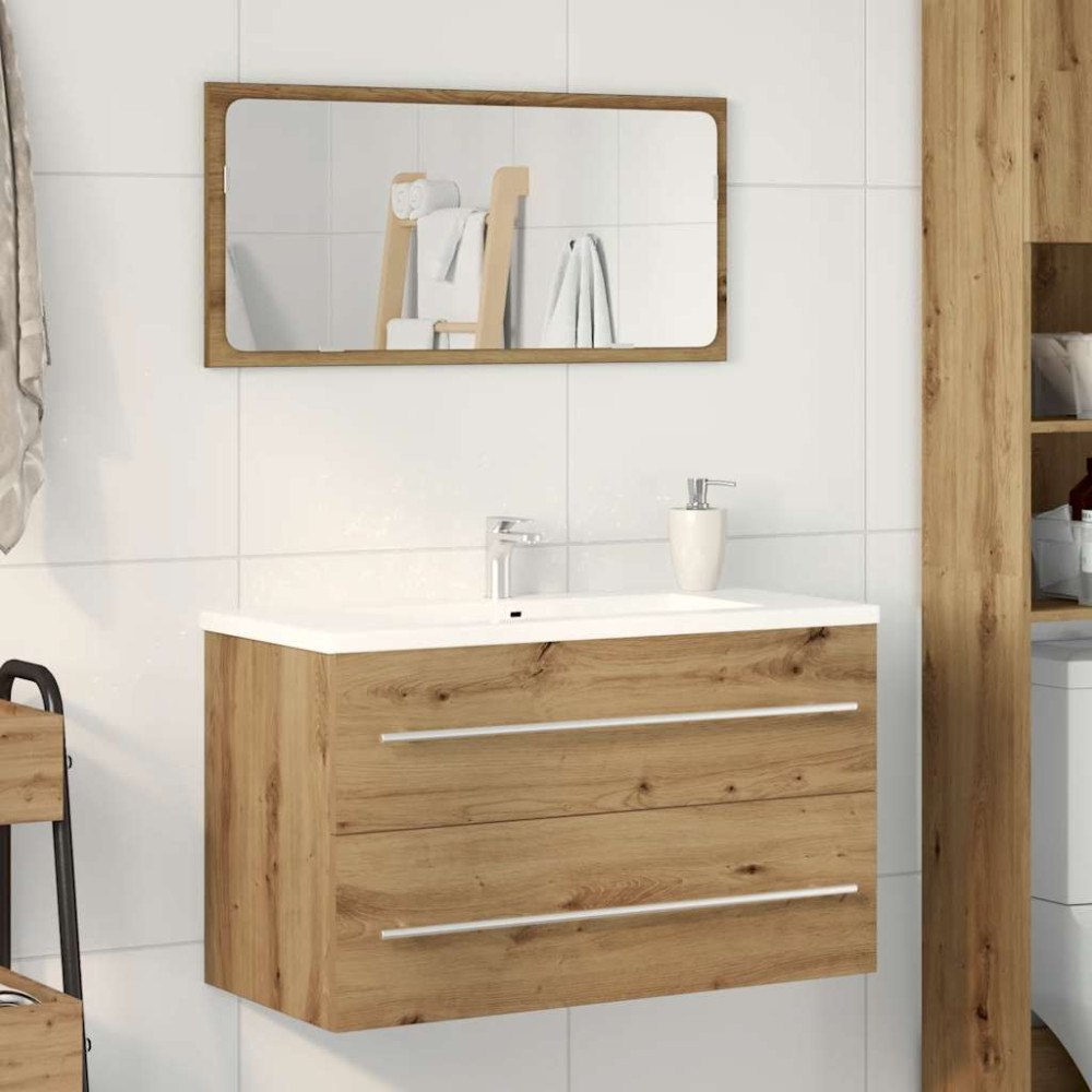 vidaXL Badrumsskåp hantverksmässig ek 80x38,5x48 cm konstruerat trä
