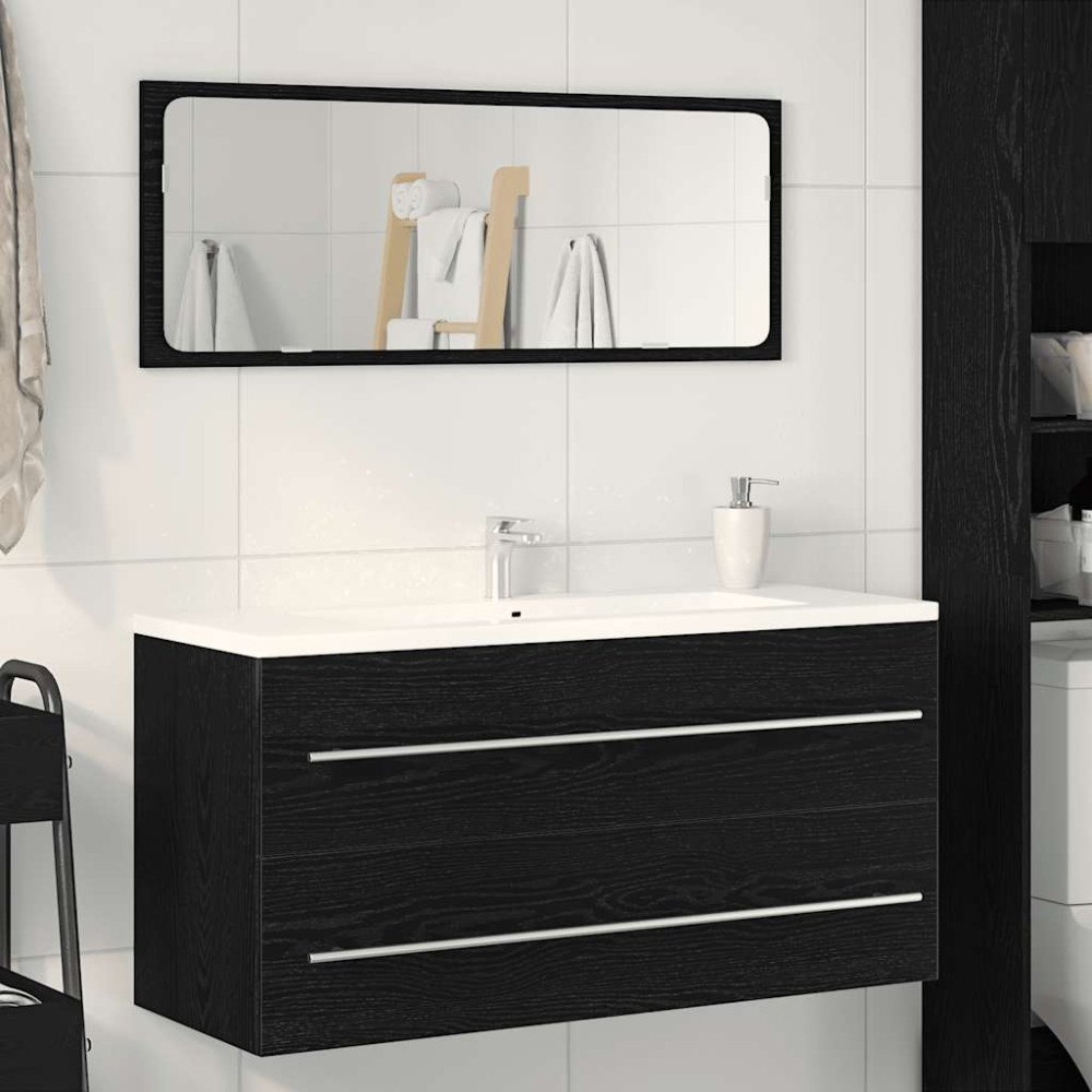vidaXL Badrumsskåp svart ek 100x38,5x48 cm konstruerat trä