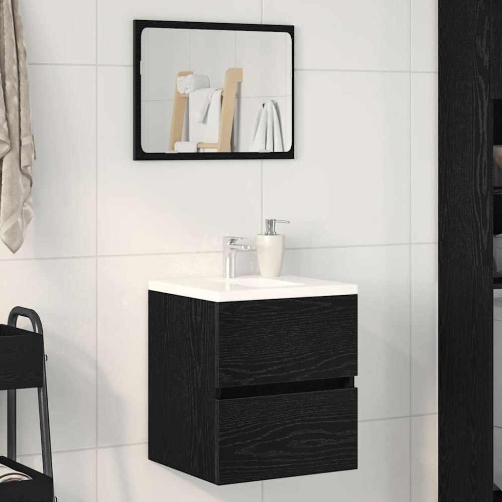 vidaXL Badrumsskåp svart ek 41x38,5x45 cm konstruerat trä