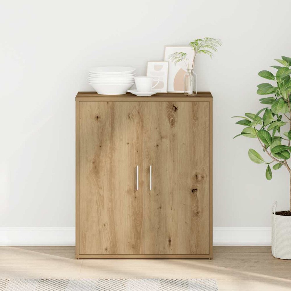 vidaXL Skänk hantverksmässig ek 60x31x70 cm konstruerat trä
