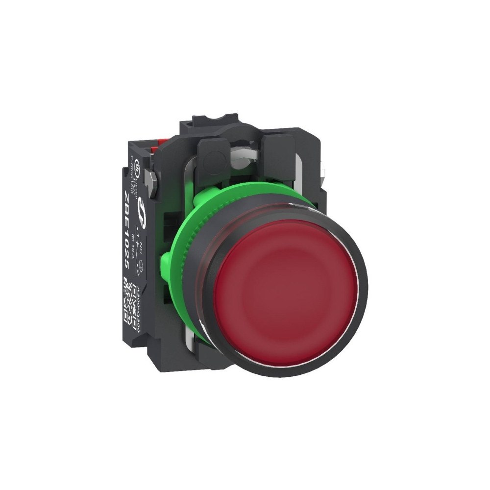 SCHNEIDER ELECTRIC Harmony lampetryck komplett i plast med LED och plan tryckyt...