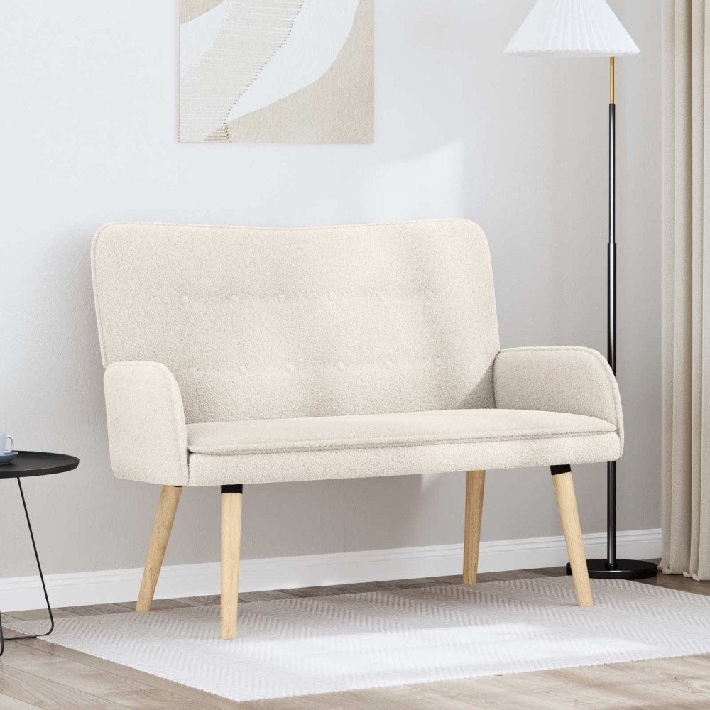 vidaXL 2-sits soffa Gräddvit 115 x 61 x 87 cm Bouclé