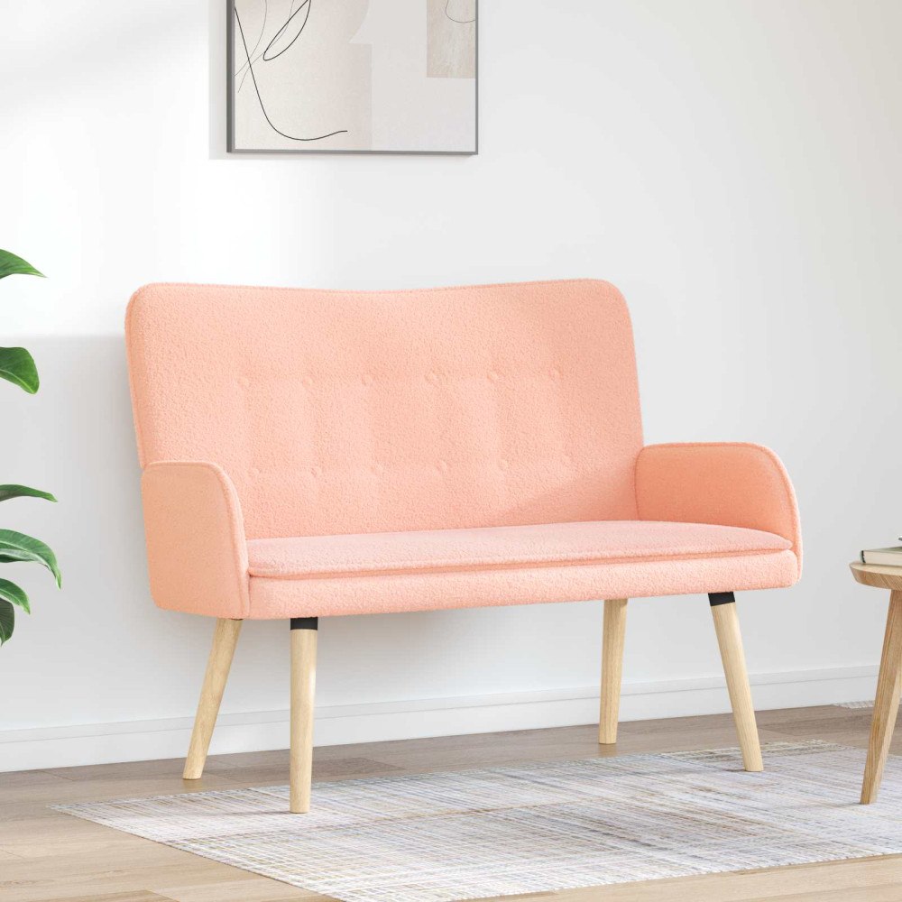 vidaXL 2-sits soffa Rosa 115 x 61 x 87 cm Bouclé