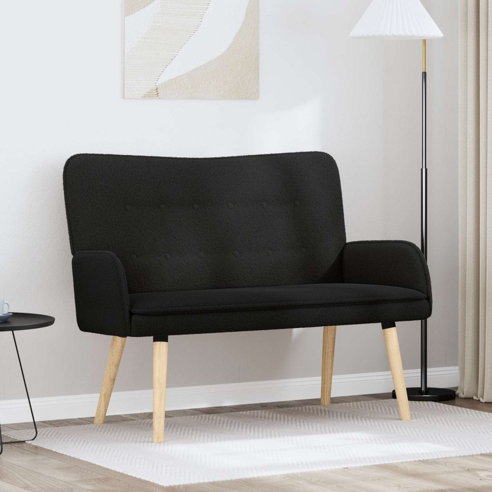 vidaXL 2-sits soffa Svart 115 x 61 x 87 cm Bouclé