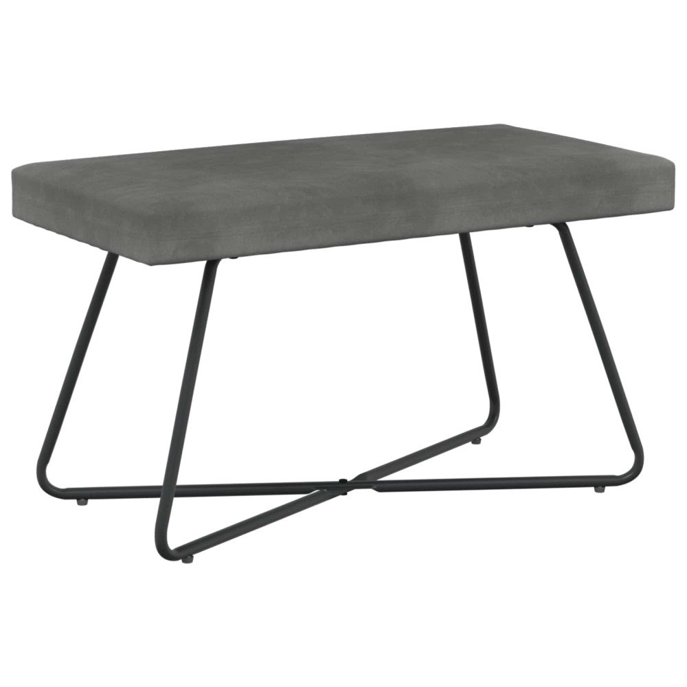 vidaXL bänk Enfärgad Mörkgrå 80 x 40 x 45 cm Sammet