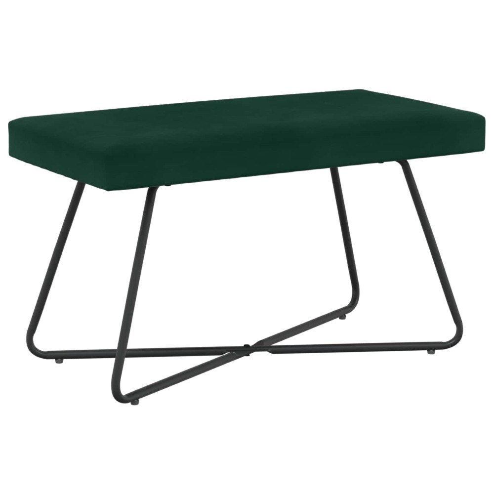 vidaXL bänk Enfärgad Mörkgrön 80 x 40 x 45 cm Sammet