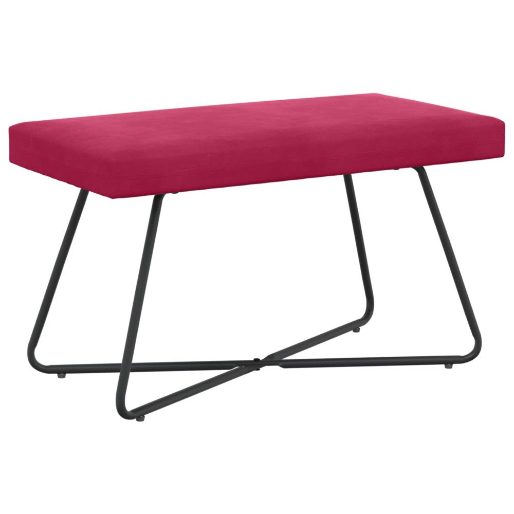 vidaXL bänk Enfärgad Vinröd 80 x 40 x 45 cm Sammet