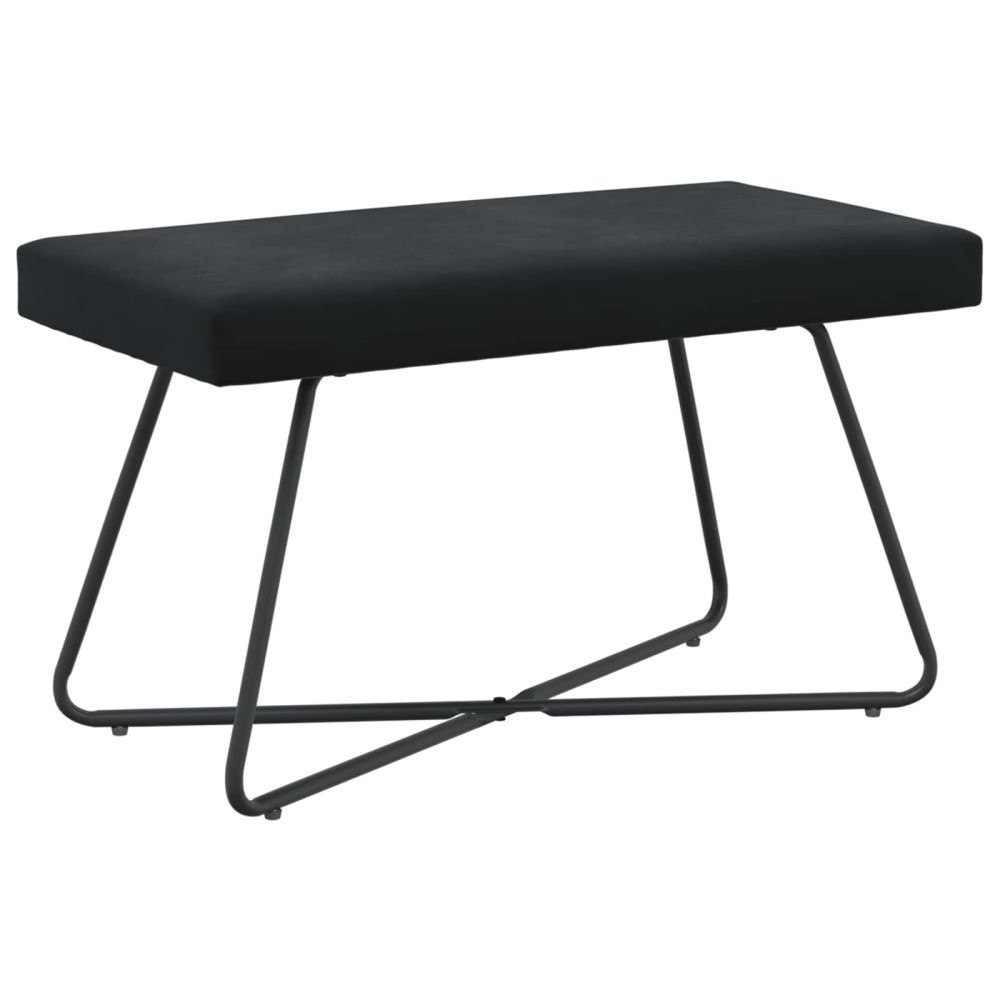 vidaXL bänk Enfärgad Svart 80 x 40 x 45 cm Sammet
