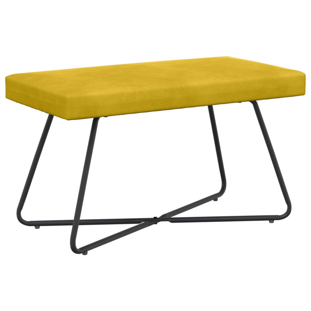 vidaXL bänk Enfärgad Gul 80 x 40 x 45 cm Sammet