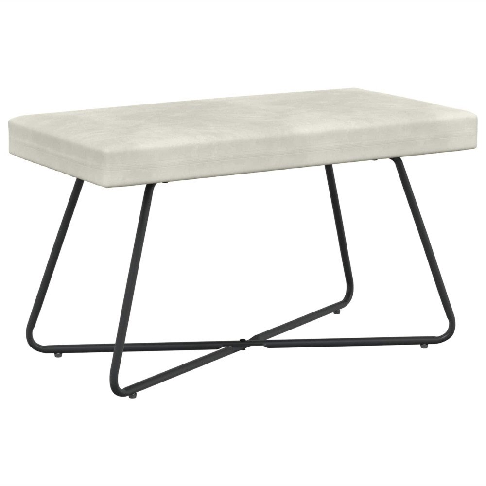 vidaXL bänk Enfärgad Gräddvit 80 x 40 x 45 cm Sammet