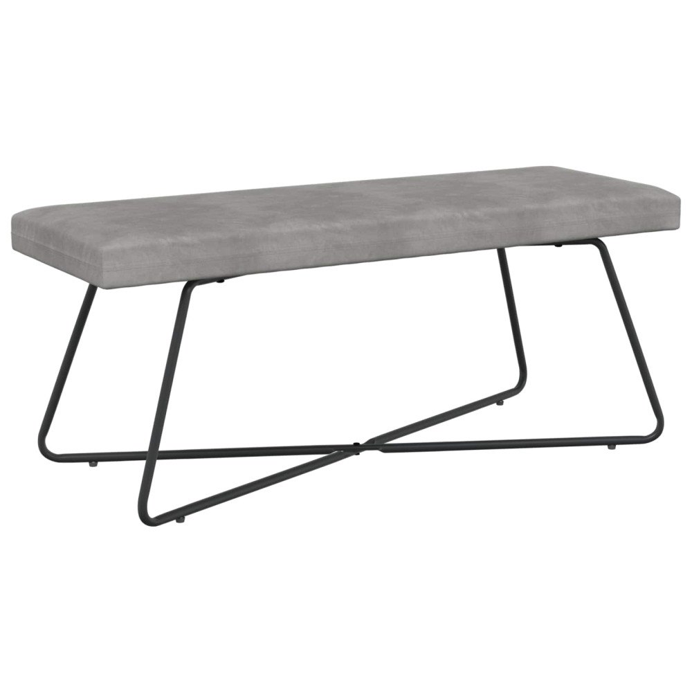 vidaXL bänk Enfärgad Ljusgrå 110 x 40 x 45 cm Sammet