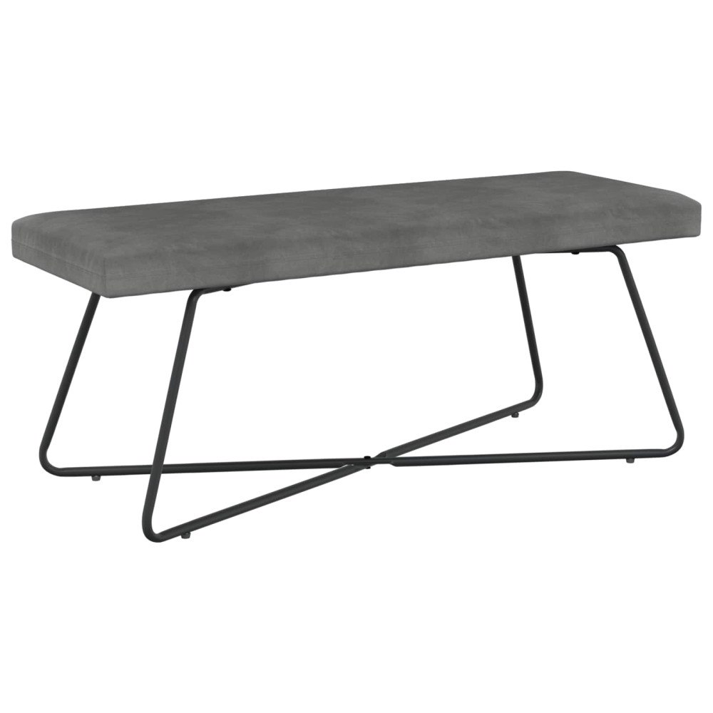 vidaXL bänk Enfärgad Mörkgrå 110 x 40 x 45 cm Sammet