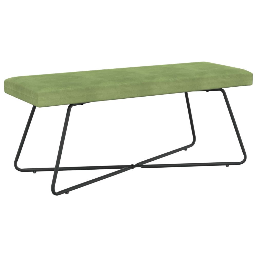 vidaXL bänk Enfärgad Ljusgrön 110 x 40 x 45 cm Sammet