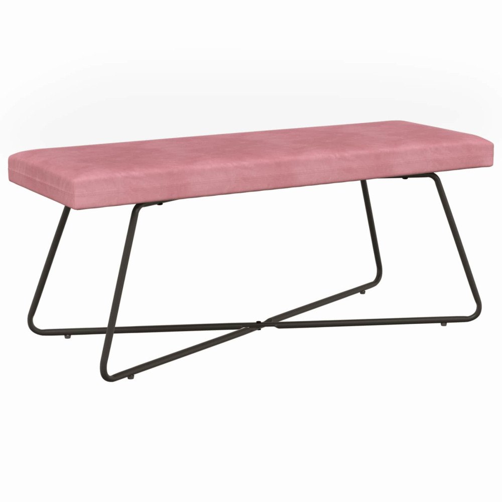 vidaXL bänk Enfärgad Rosa 110 x 40 x 45 cm Sammet