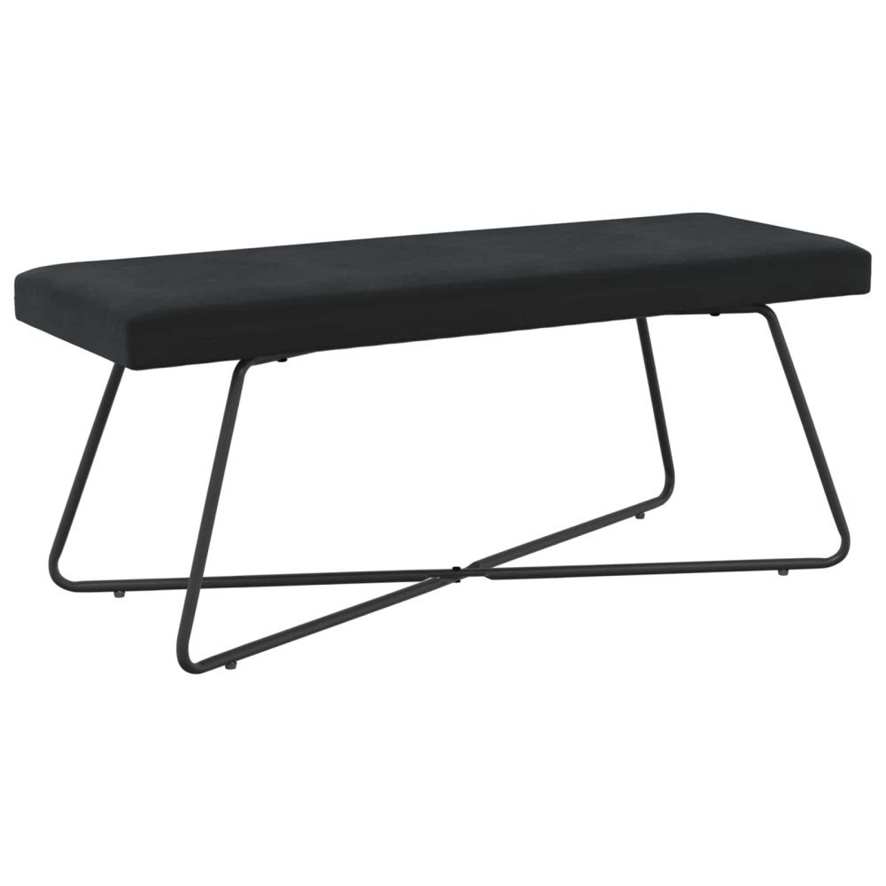vidaXL bänk Enfärgad Svart 110 x 40 x 45 cm Sammet