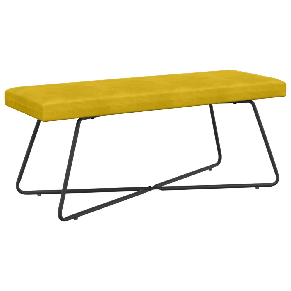 vidaXL bänk Enfärgad Gul 110 x 40 x 45 cm Sammet
