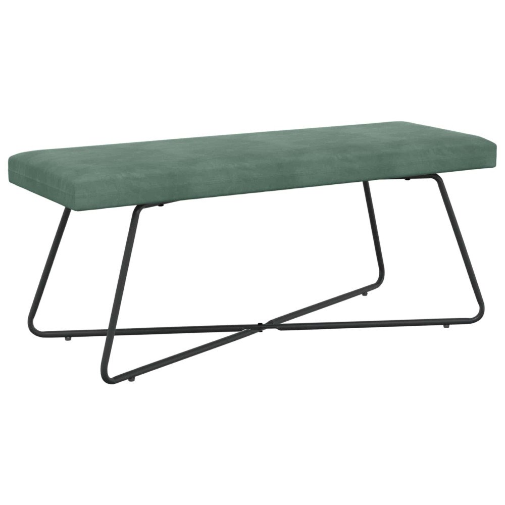 vidaXL bänk Enfärgad Havgrön 110 x 40 x 45 cm Sammet