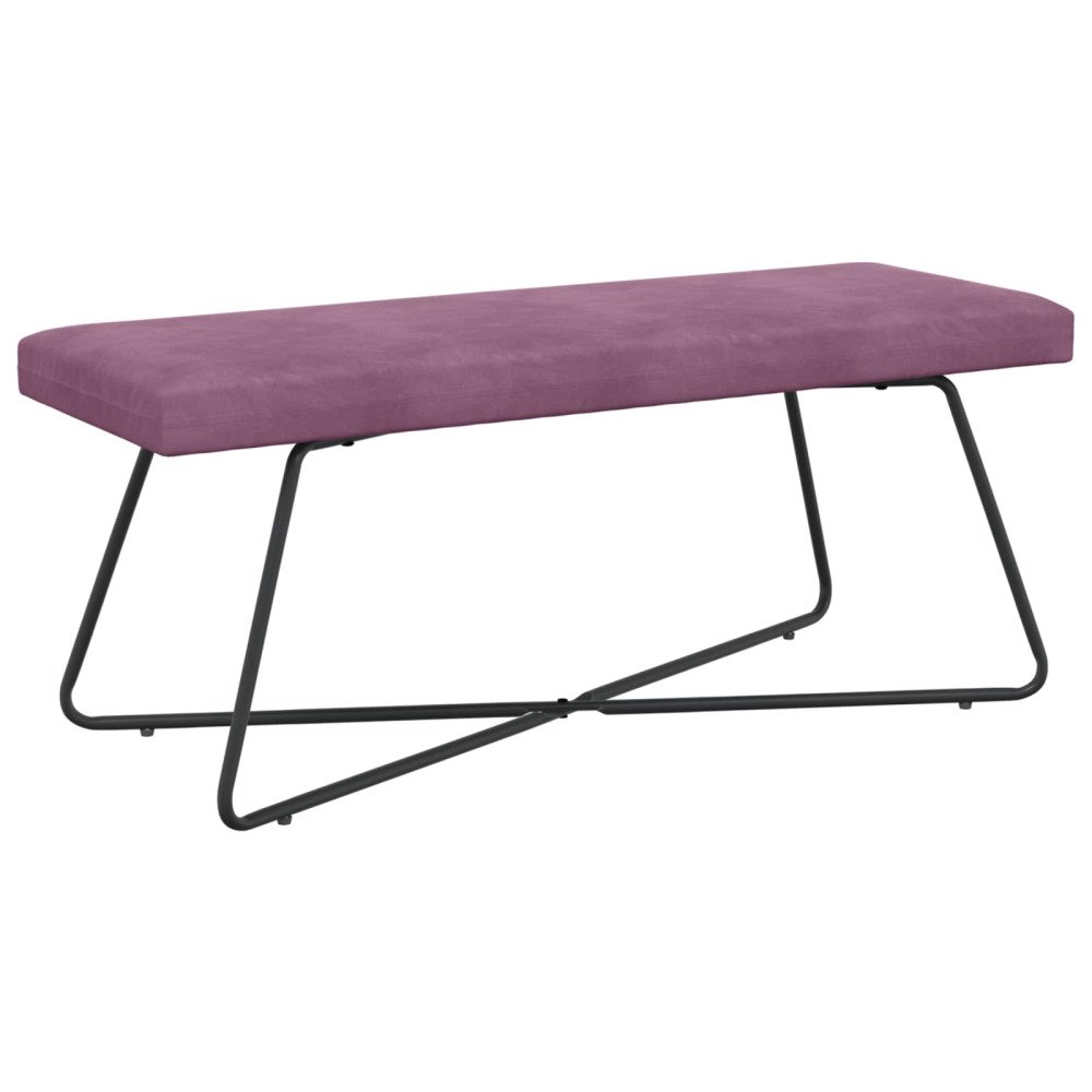 vidaXL bänk Enfärgad Lila 110 x 40 x 45 cm Sammet