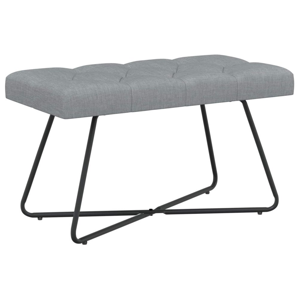 vidaXL Bänk med knappar Ljusgrå 80 x 40 x 46 cm Tyg