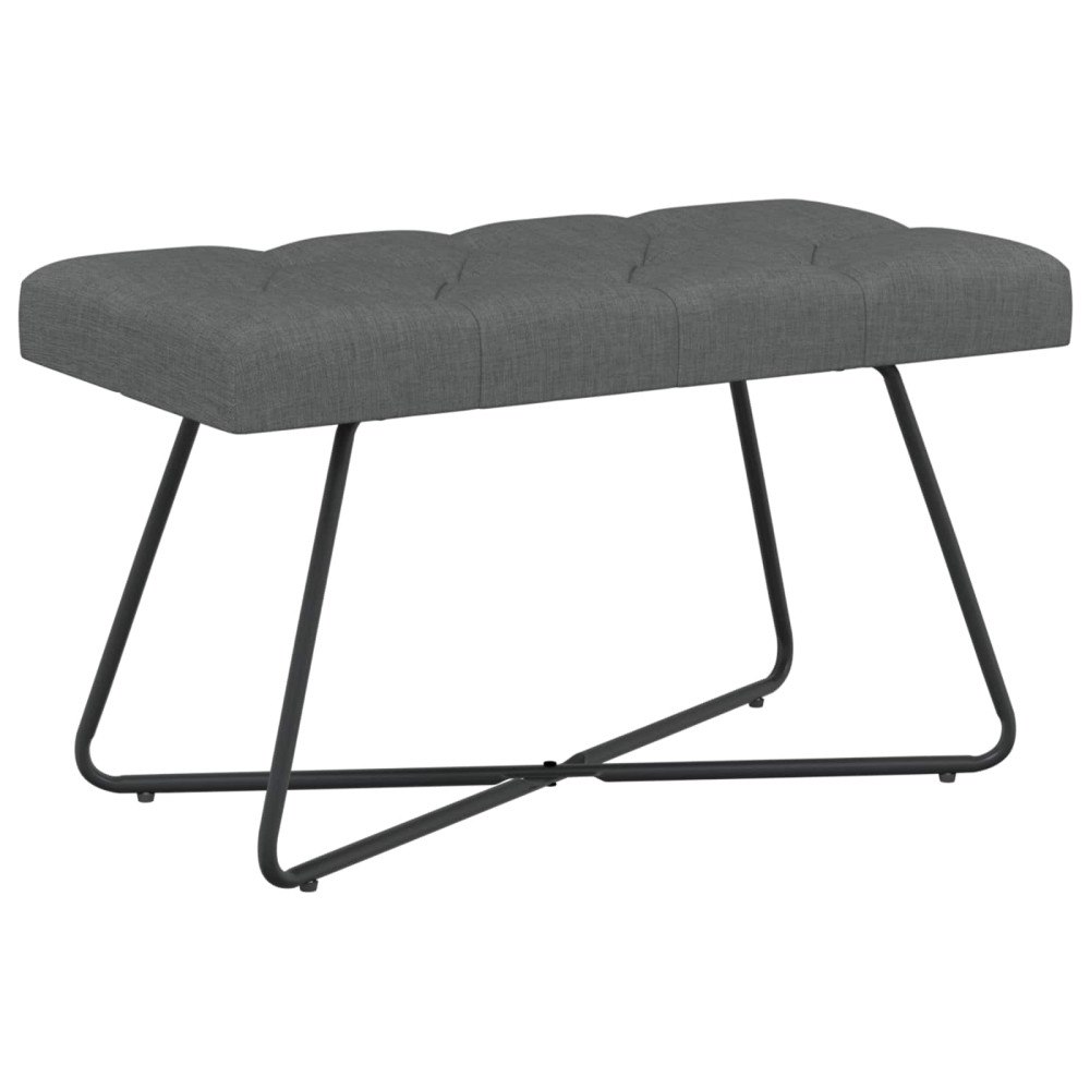 vidaXL Bänk med knappar Mörkgrå 80 x 40 x 46 cm Tyg