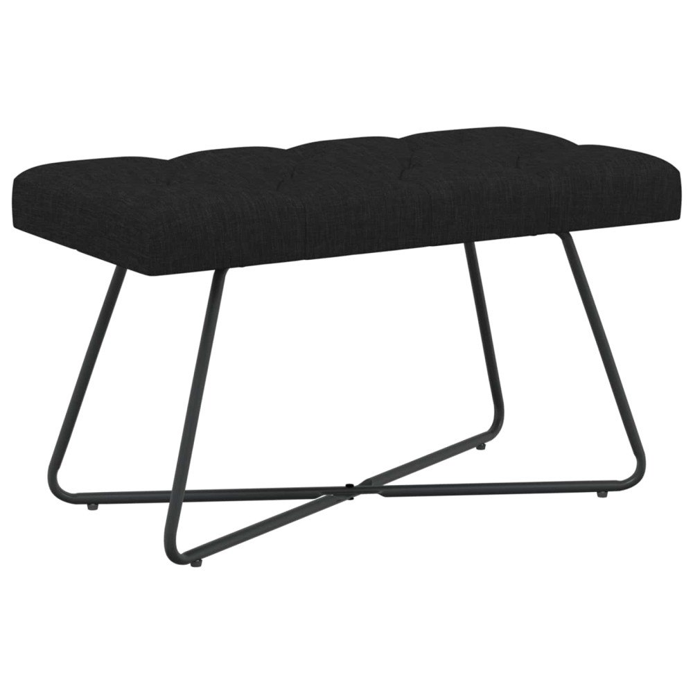 vidaXL Bänk med knappar Svart 80 x 40 x 46 cm Tyg