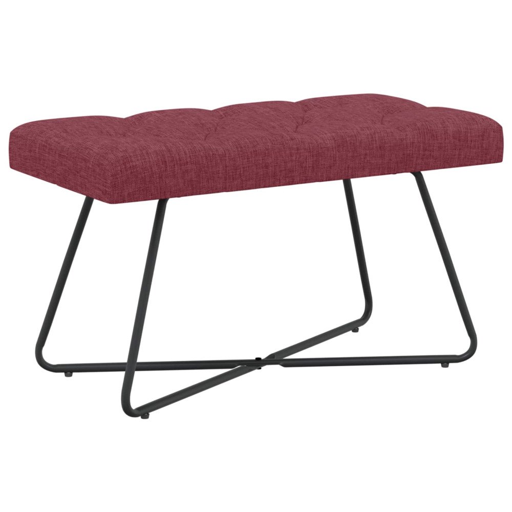 vidaXL Bänk med knappar Vinröd 80 x 40 x 46 cm Tyg
