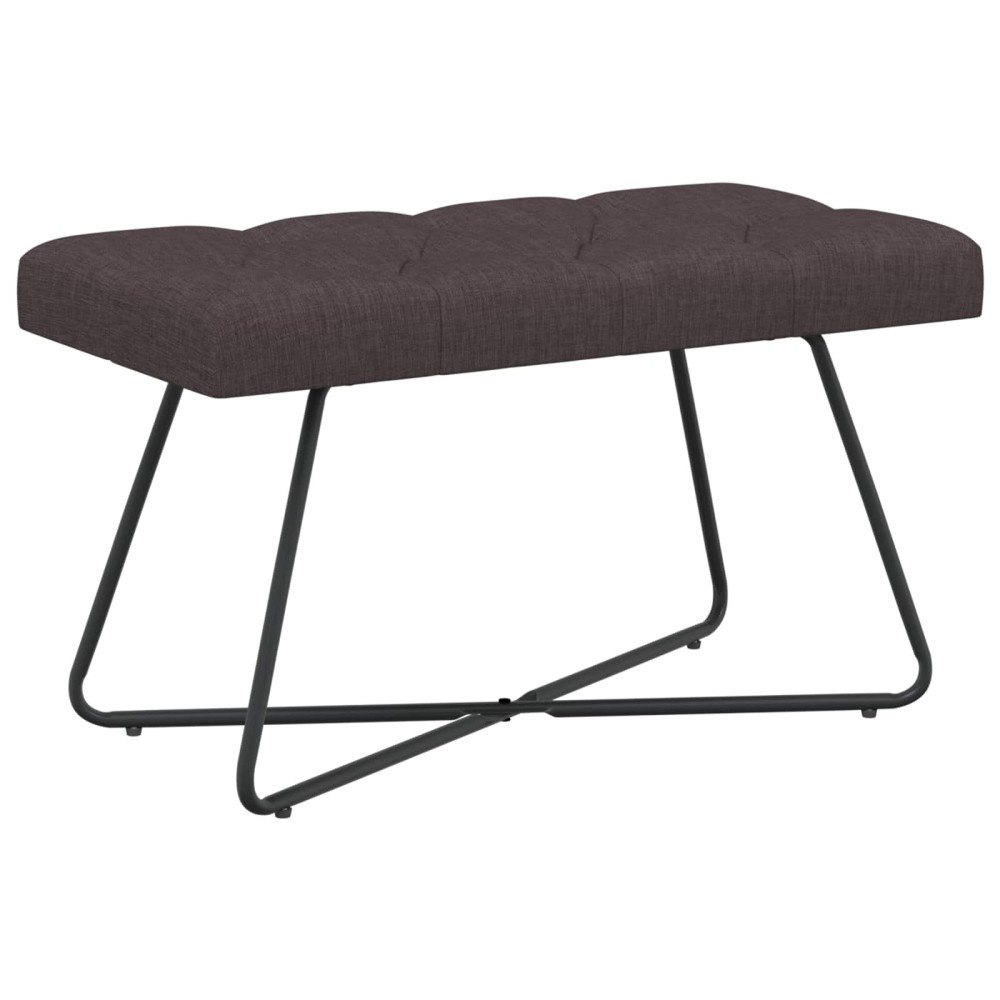 vidaXL Bänk med knappar Mörkbrun 80 x 40 x 46 cm Tyg