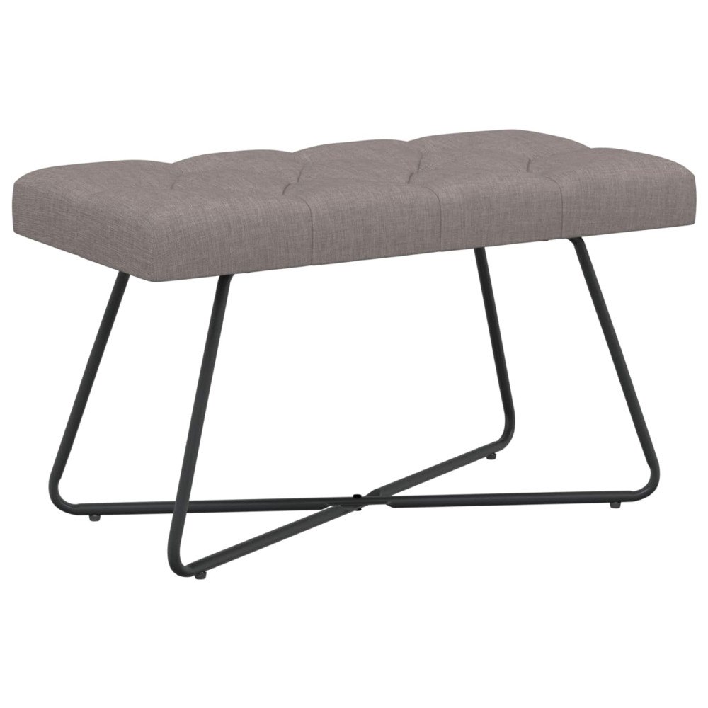 vidaXL Bänk med knappar Taupe 80 x 40 x 46 cm Tyg