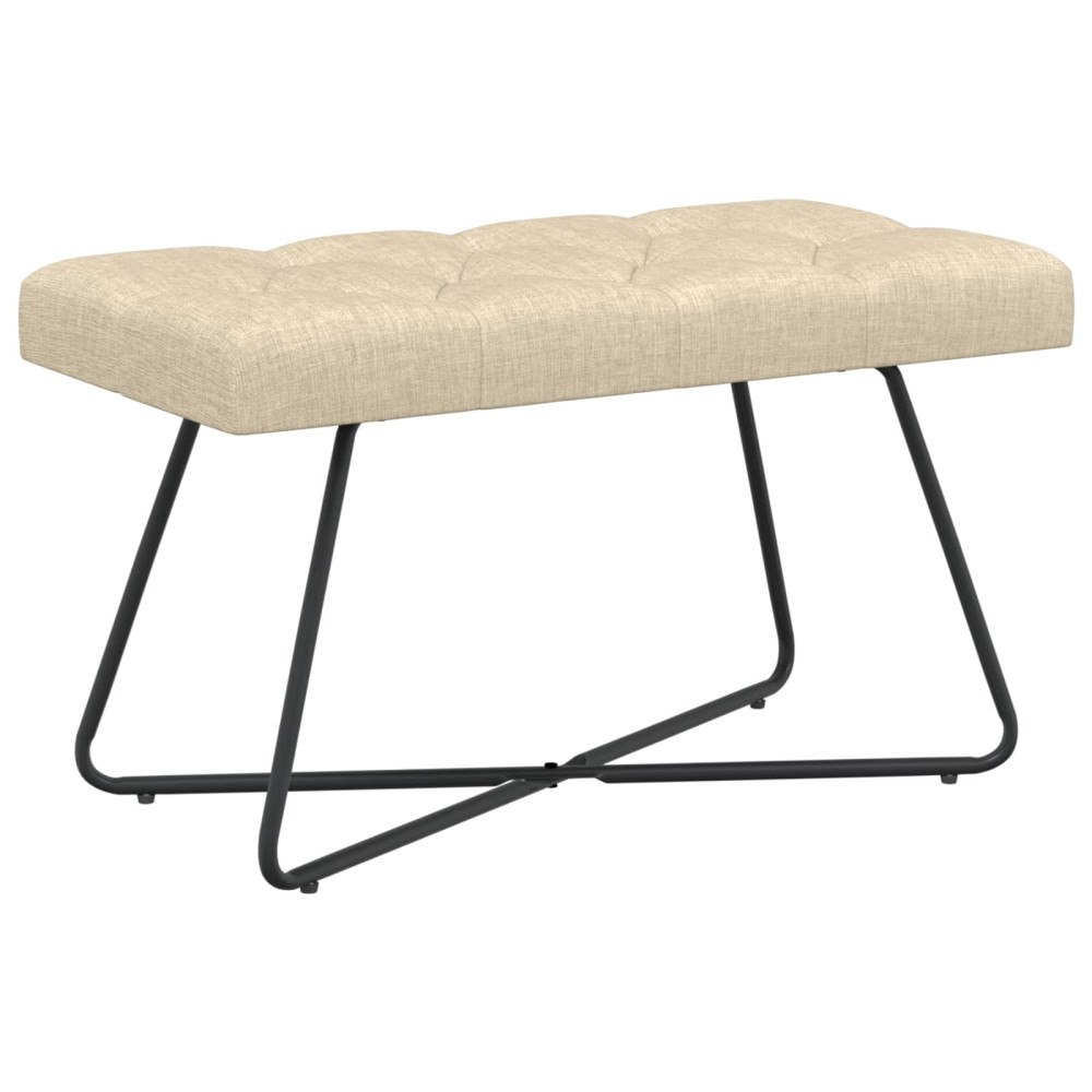 vidaXL Bänk med knappar Gräddvit 80 x 40 x 46 cm Tyg