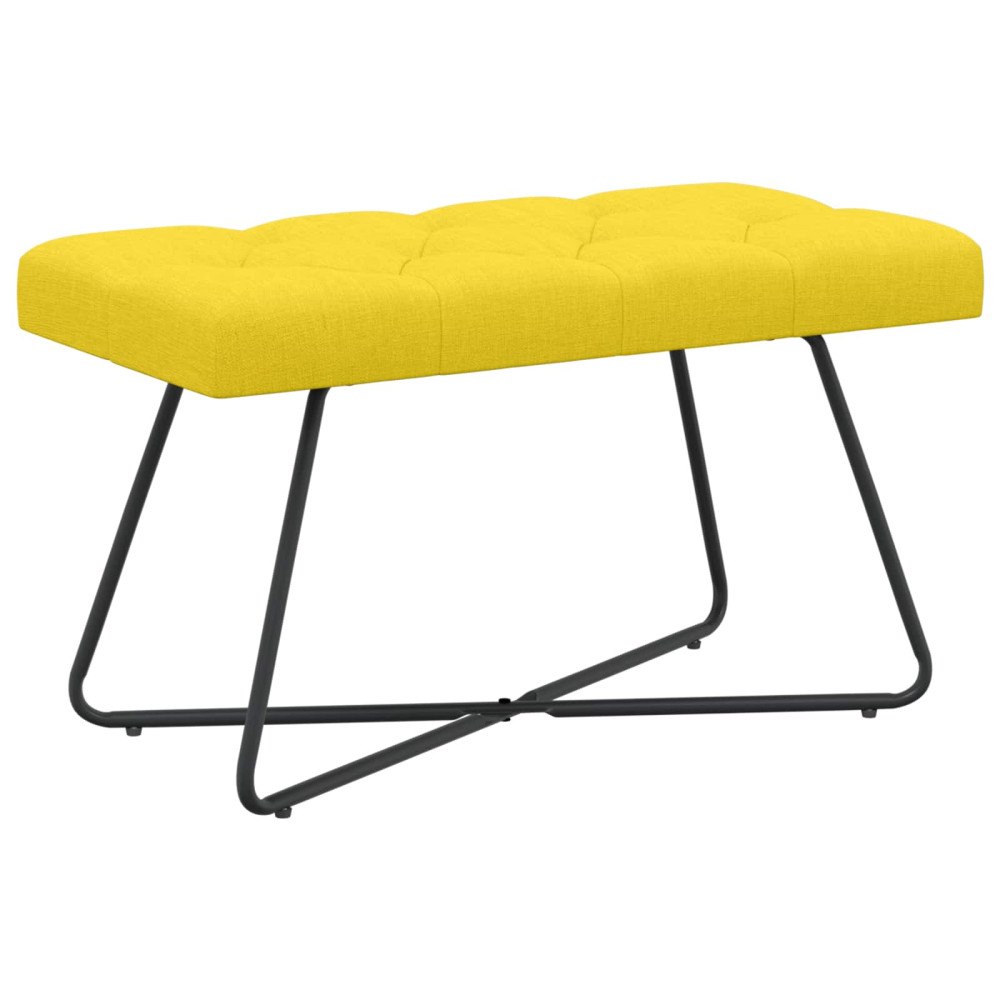 vidaXL Bänk med knappar Ljusgul 80 x 40 x 46 cm Tyg