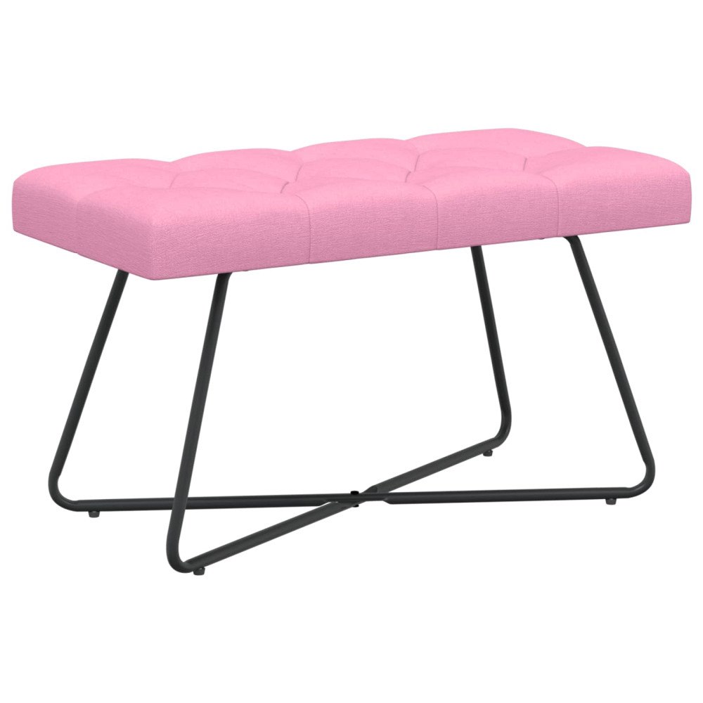 vidaXL Bänk med knappar Rosa 80 x 40 x 46 cm Tyg