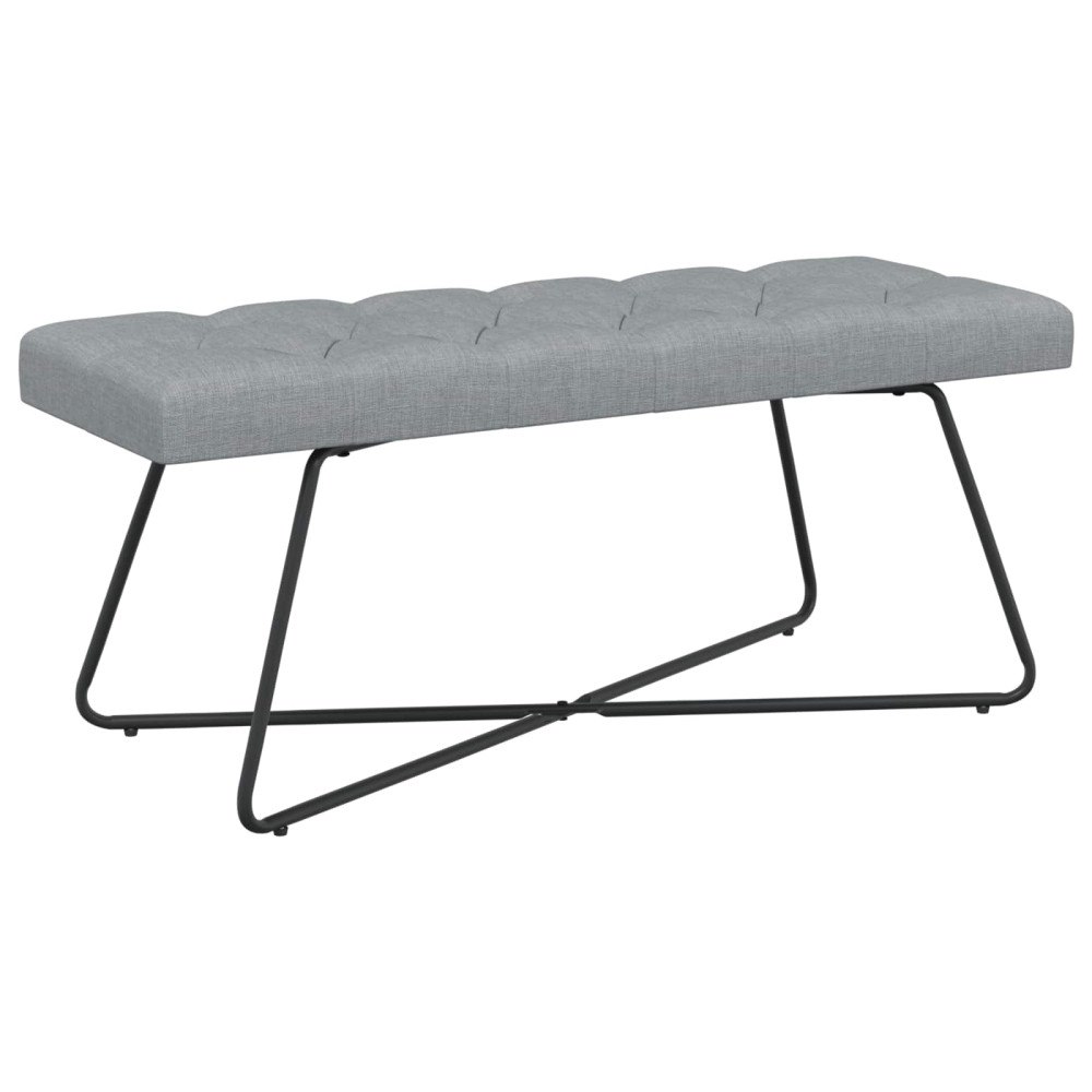 vidaXL Bänk med knappar Ljusgrå 110 x 40 x 46 cm Tyg