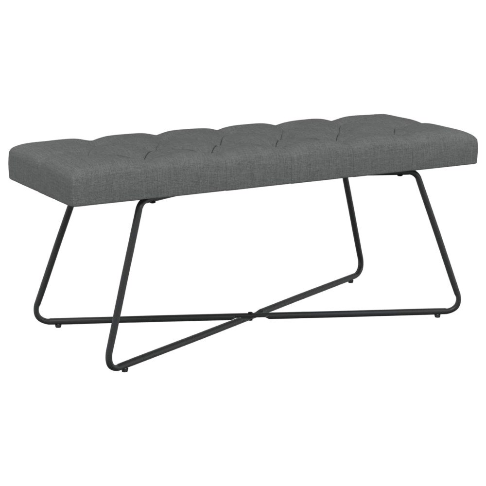 vidaXL Bänk med knappar Mörkgrå 110 x 40 x 46 cm Tyg