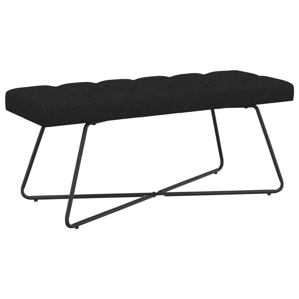 vidaXL Bänk med knappar Svart 110 x 40 x 46 cm Tyg