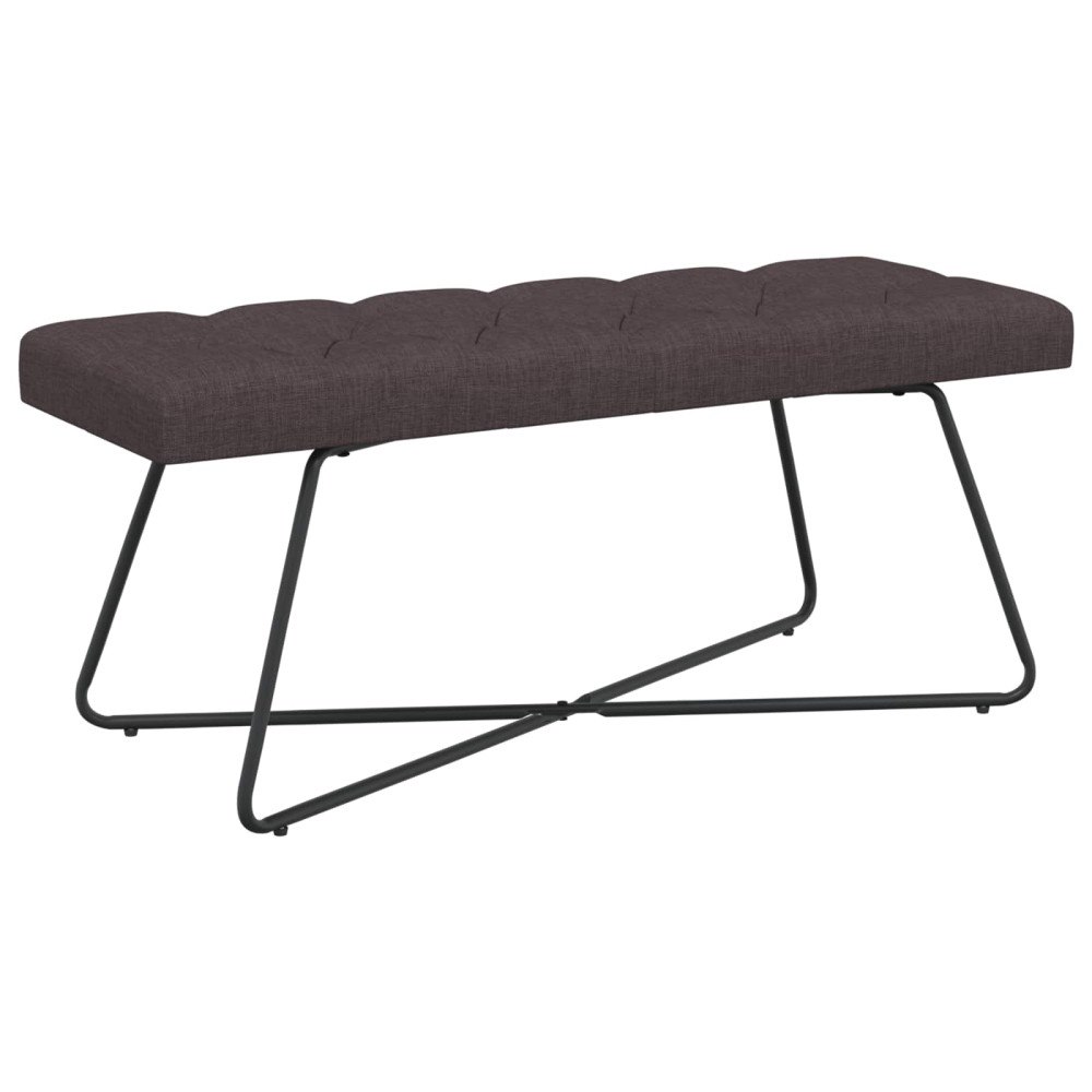 vidaXL Bänk med knappar Mörkbrun 110 x 40 x 46 cm Tyg