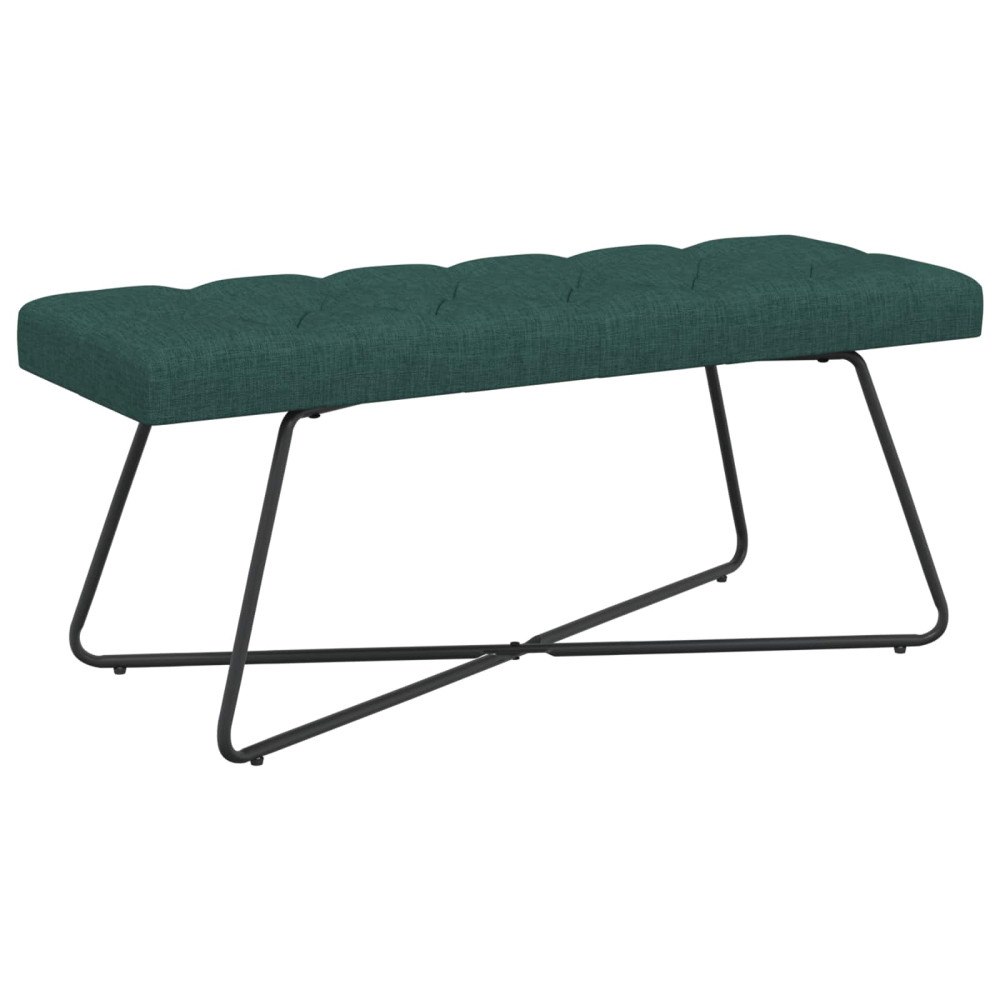 vidaXL Bänk med knappar Mörkgrön 110 x 40 x 46 cm Tyg