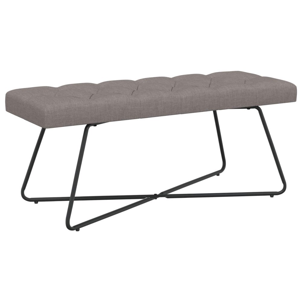 vidaXL Bänk med knappar Taupe 110 x 40 x 46 cm Tyg