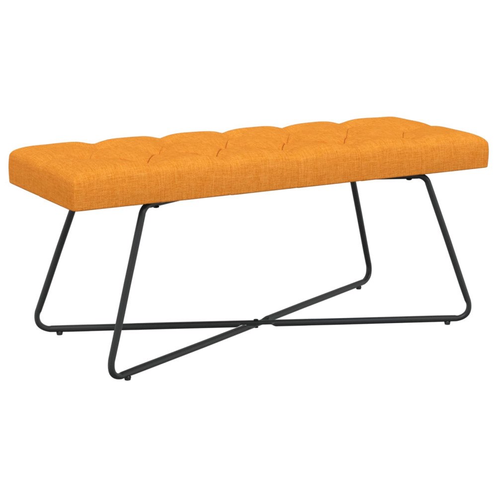 vidaXL Bänk med knappar Mörkgul 110 x 40 x 46 cm Tyg