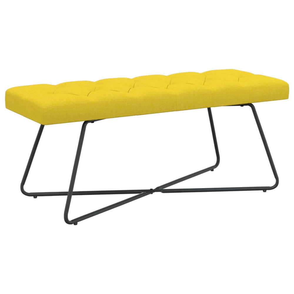 vidaXL Bänk med knappar Ljusgul 110 x 40 x 46 cm Tyg