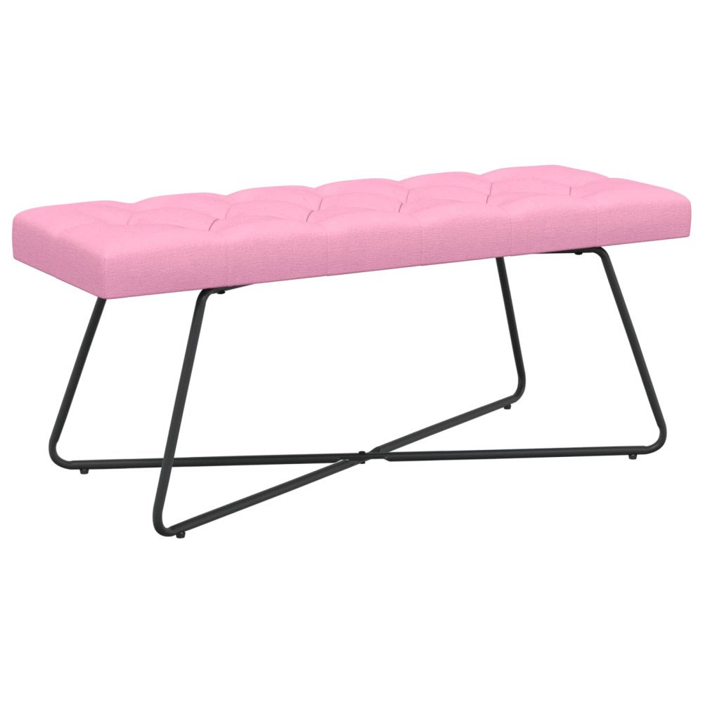 vidaXL Bänk med knappar Rosa 110 x 40 x 46 cm Tyg