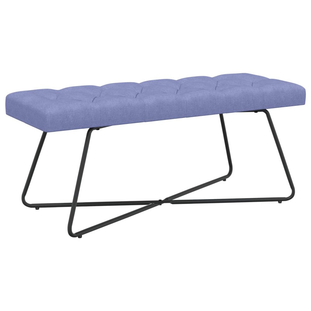 vidaXL Bänk med knappar Jeansblå 110 x 40 x 46 cm Tyg