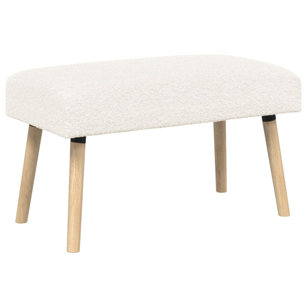 vidaXL bänk Enfärgad Gräddvit 80 x 40 x 46 cm Bouclé