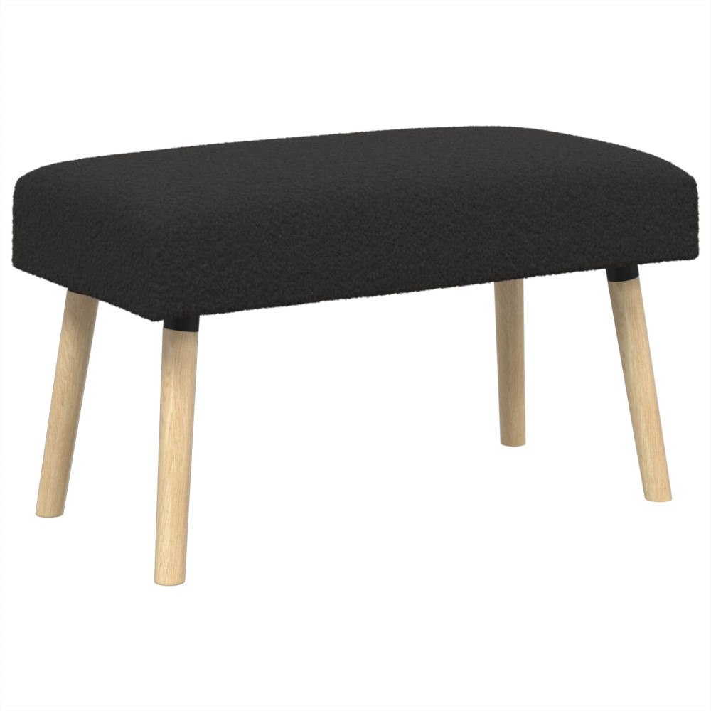 vidaXL bänk Enfärgad Svart 80 x 40 x 46 cm Bouclé