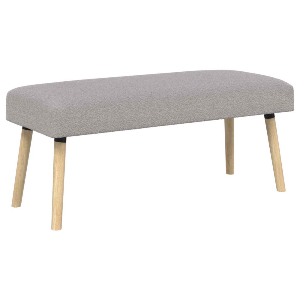 vidaXL bänk Enfärgad Ljusgrå 110 x 40 x 46 cm Bouclé