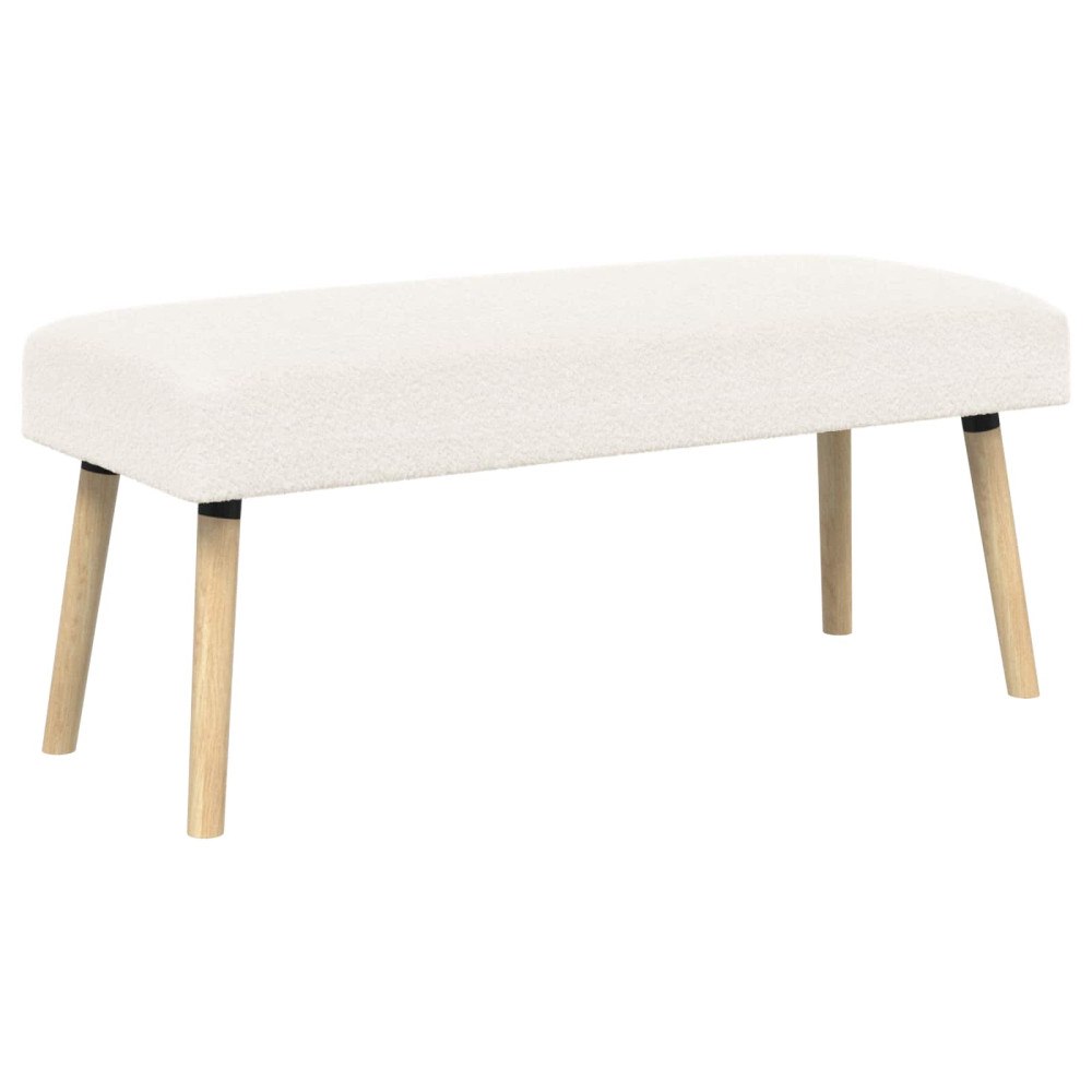 vidaXL bänk Enfärgad Gräddvit 110 x 40 x 46 cm Bouclé