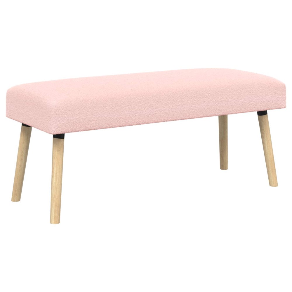 vidaXL bänk Enfärgad Rosa 110 x 40 x 46 cm Bouclé