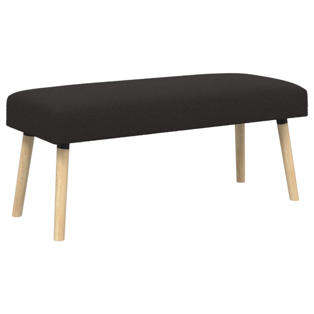 vidaXL bänk Enfärgad Svart 110 x 40 x 46 cm Bouclé