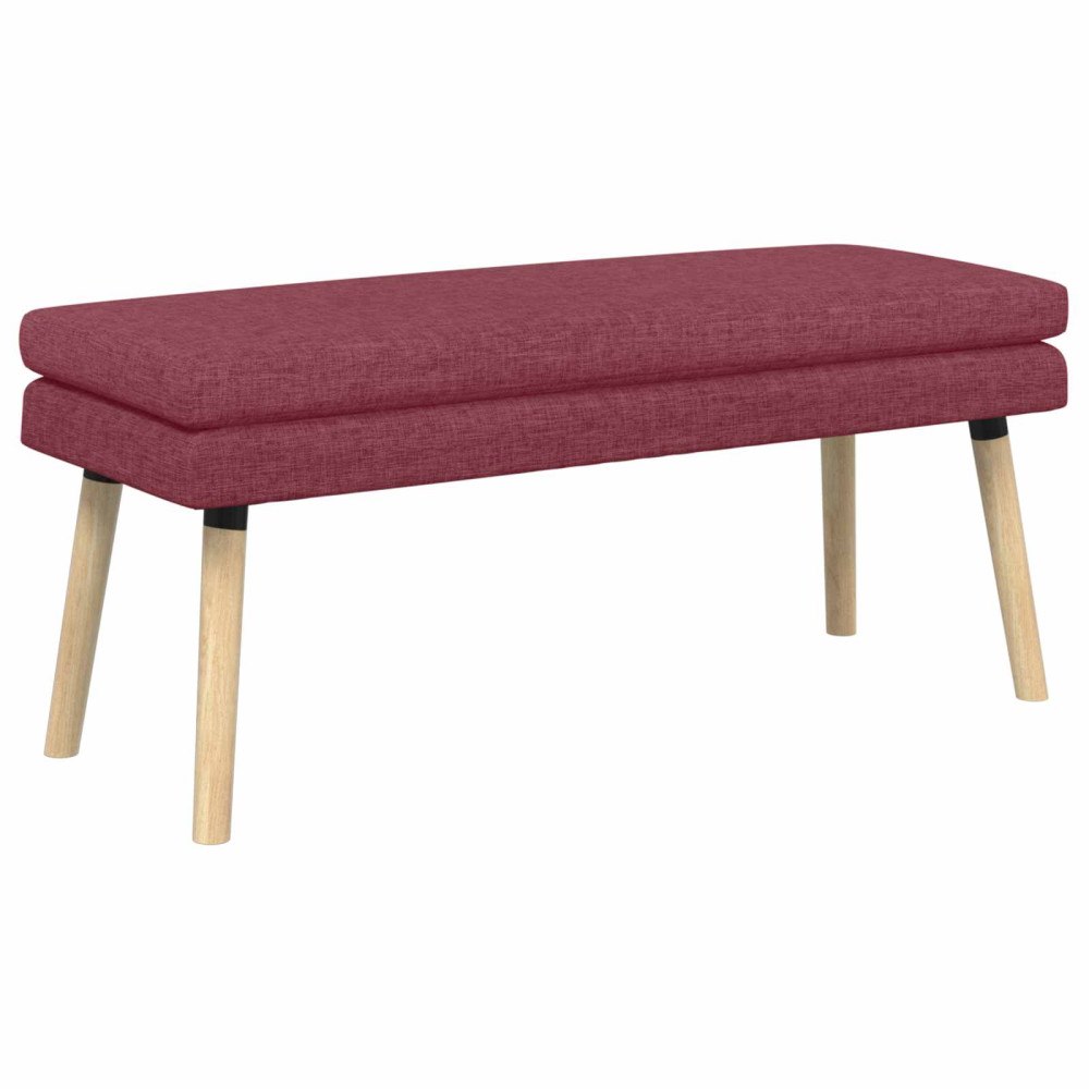 vidaXL Dubbel-lager bänk Vinröd 110 x 40 x 47 cm Tyg