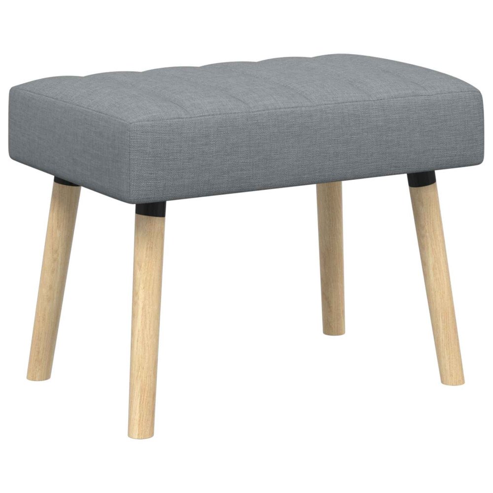 vidaXL Kanalstoppad Bänk Ljusgrå 60 x 40 x 45 cm Tyg