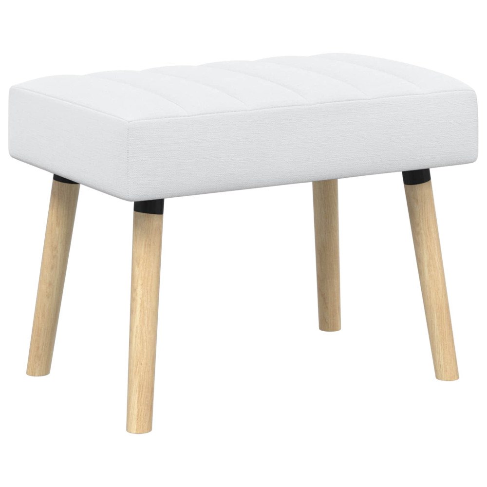 vidaXL Kanalstoppad Bänk Vit 60 x 40 x 45 cm Tyg